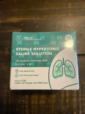 077g3000 Base Laboratory Pari Mucoclear 6% Saline Inhalation Solution 25 Ampoules