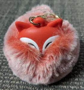 Bath & Body Works 667553753168 And Red Fox Fluffy Pom Pocketbac Gel Holder Clip Nwt Fuzzy