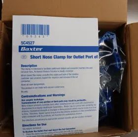 5c4527 Baxter Short Nose Tubing Clamp Outlet Port Plastic Container #5c4527 Lot Box 12