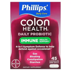 Bayer 312843543508 Phillips Colon Health Daily Probiotic 45 Capsules Exp 11/2024