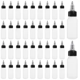 Bekith 445024377340 40 Pack 1oz Dispensing Bottles Boston Round Hdpe Plastic Bottle With Twi