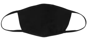 Bella Canvas 884913730557 2-ply Fabric Face Masks Black 72 Pack Soft Type M/l