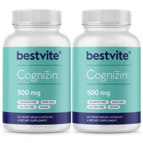 Fetegt4695 Bestvite Cognizin Citicoline 500mg 120 Vegetarian Capsules Brain Supplement