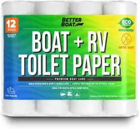 Better Boat 850009198617 And Rv Toilet Paper Septic Safe Quick Dissolving Tissue 12 Single