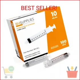 Bh10ls Bh Supplies 10ml Luer Lock Tip Syringes No Needle - Sterile Individually Wrap