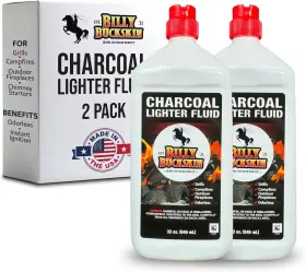 Billy Buckskin Home & Beauty 850049578332 Charcoal Lighter Fluid 2 Pack 1 Quart Fast Lighting Bbq Camping Fire Starter