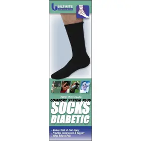 10-86011-md-2 Bilt-rite Mutual Plus Crew Comfort System Black Unisex 2 Pack