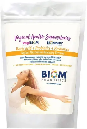 F3-6ub1-fwto Biom Probiotics Prebiotics Boric Acid Suppositories . Feminine Health