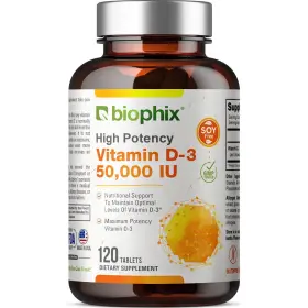 494400 Biophix Vitamin D-3 50000 Iu 120 Tabs Maximum High Potency New