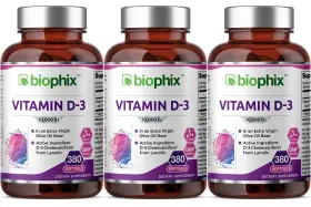 6569 Biophix Vitamin D-3 10000 Iu 380 Softgels 3 Pack In Extra Virgin Olive Oil