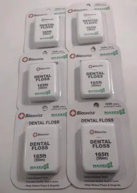 Bs00981 Bioswiss 6. Dental Floss 165ft Waxed Mint Flavored Extra Soft Glide New In Box