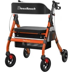 Wb-2106 Blessreach Walker Rollator 450 Lb Capacity 8 Wheels Red Adjustable Foldable Seat Wb-2106 Blessreach Walker Rollator 450 Lb Capacity 8 Wheels Red Adjustable Foldable Seat