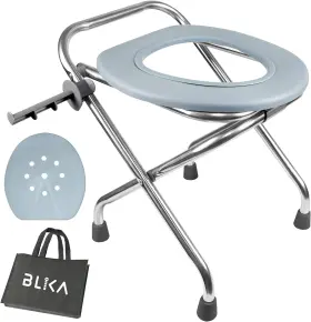 Bl00061 Blika Portable Toilet For Camping 400lbs Stainless Steel 16 Inch Gray