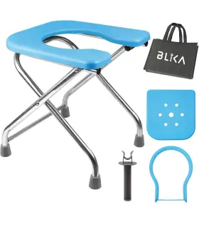 Bl125-c Blika U Shaped Portable Toilet For Camping 400lbs Weight Large Blue