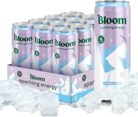 Bloom Nutrition 842595139303 Sparkling Energy Drink Natural Caffeine Zero Sugar Glacier Crush