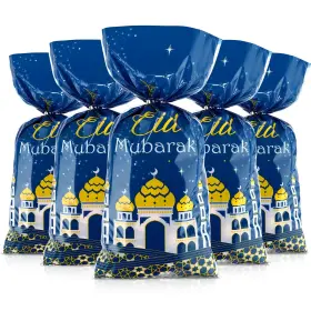 Bags-01 Blulu Paper Bags 100 Count Eid Mubarak Gift Ramadan Decorations Clear Goodie