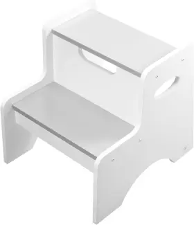 Dc2023-016-grey Blyde Wooden Step Stools For Kids Bathroom Sink 2 Grey/white