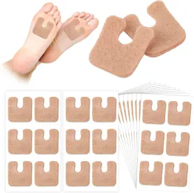 4158 Boao 60 Pcs Callus Pads 1/4 Inch Thick U Shaped Metatarsal Corn Felt Beige