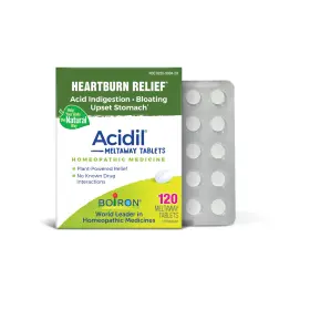 Boiron 306969004296 Acidil Tablets For Relief Of Acid Reflux Heartburn 120 Count White