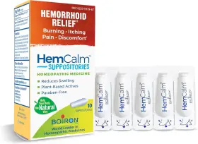 Boiron 306969121672 Hemcalm Suppositories For Hemorrhoid Relief Of 10 Count Pack 1