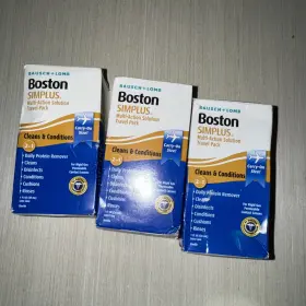 7338 Boston Simplus Multi Action Solution 1 Fl Oz Travel Lens Case Rigid Lot 3