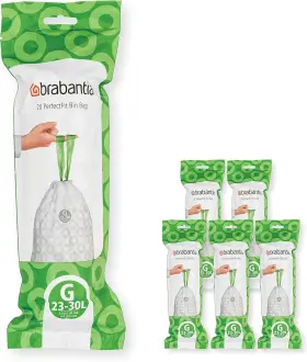 138423 Brabantia Perfectfit Trash Bags Size 1 Count Pack Of 120 White - Code G