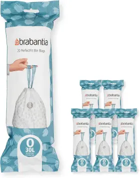 138485 Brabantia Perfectfit Trash Bags Size 120 Count Pack Of 1 White - Code O