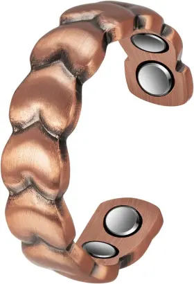 B0cxp78g3r Brand Enermagix Copper Rings For Women Pure Heart Shape Adjustable Magnetic Ring