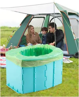 Heitign35ndkvbgag-15 Brand Heitign Portable Toilet Retracable Travel Adjustable Sky-blue