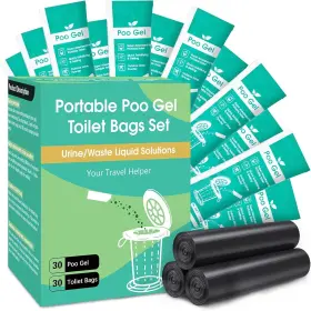 B0d8ddsmxv Brand Pakimi Portable Toilet Bags Poo Gel Set 8 Gallon Camping With
