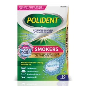 Brand Polident 310158360117 Smokers Antibacterial Dental Appliance Cleanser Tablets 90 Count