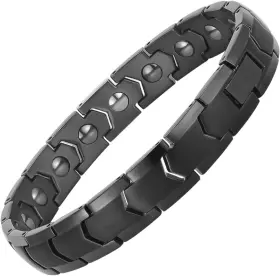 316l Brand Pujane 731979057695 Magnetic Hematite Bracelets For Men Women Stainless Steel Power Black