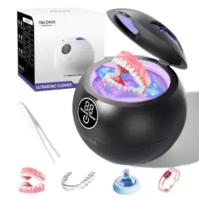 Brand Yaconix 797387652563 Ultrasonic Retainer Cleaner Machine 45khz Dental With 3