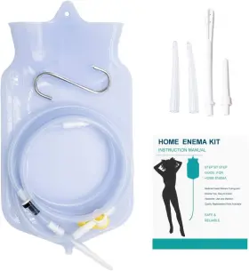 Branded 313052463427 Kit De Bolsa Para Limpieza Colon Enema 2 Cuartos Con Tapa Abierta