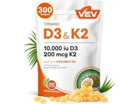 Ba-ds-vdk240 Branded Vev Vitamin D3 K2 10000 Iu 300 Coconut Oil Softgels. Corefeel 2 In 1 Vitamins