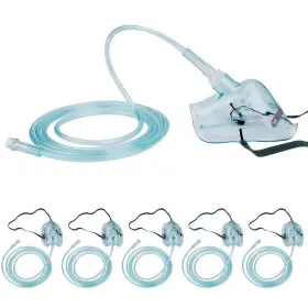 Msk5 Branded 5pcs Oxygen Mask With 6.6ft Tubing&adjustable Elastic Strap Pediatric Standar Small