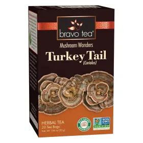 Bravo Tea 855533005745 Turkey Tail Mushroom By 20 Bags Caffeine Free Immune Booster