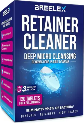 1o-macg-m8iy Breelex Denture Cleaning Tablets - 120 Retainer Cleaner For Aligner Mouth &