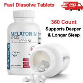 3011932 Bronson Melatonin 10mg Fast Dissolve Tablets - Sleep Aid 360 Cherry Flavored