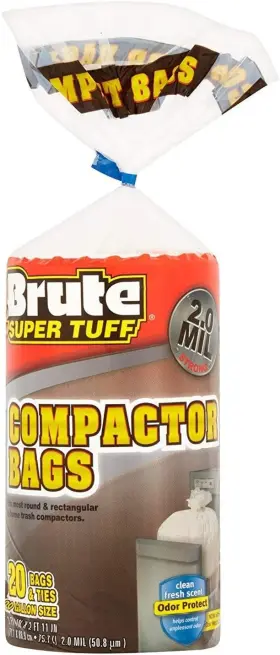 Zy-ghm-202009024-43 Brute Super Tuff Tough Compactor Bags 2.0 Mil - 20 Count Pack Of 1 White