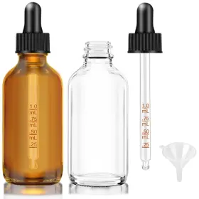 Bumobum 744603989613 2 Oz Clear And Amber Bottle Pack Glass Dropper Bottles For Essential Oils