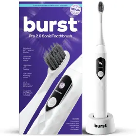 Brst-brsh-pr2-wt Burst Electric Toothbrush Sonic Soft Bristles Usb C Charging Pro 2.0 White