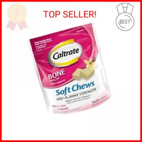 556919 Caltrate Soft Chews 600 Plus D3 Calcium Vitamin D Supplement Vanilla Creme - 60