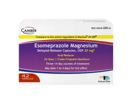 69230032033 Camber Pharmaceuticals Inc Esomeprazole Magnesium Usp 20mg Delayed Release 42 Count White