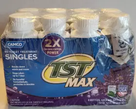 41551 Camco Tst Max Rv Single Toilet Treatment 8 Pack 4 Fl.oz Breaks Down Waste