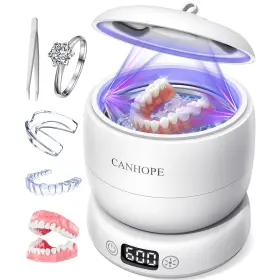 Canhope 199284992795 Ultrasonic Retainer Cleaner Machine Jewelry Small White