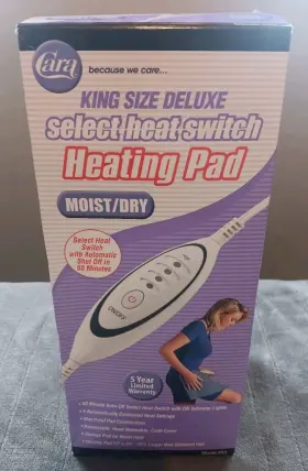 Cara 038056000538 King Size Deluxe Moist/dry Heating Pad Select Heat Switch Xl 12 Inch X 24