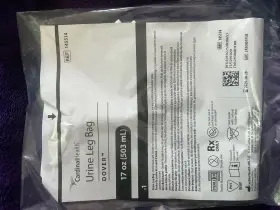 145514 Cardinal Dover Health Urine Leg Drainage Bag 17oz Expires 2029 Factory Sealed