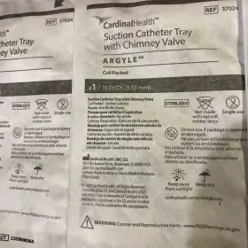 37024 Cardinal 1 Lot Of 25 - Argyle Suction Catheter Tray With Chimney Valve #37024