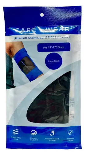 Care Wear 815083029547 Picc Line Cover Mesh Black 15-17 Inch Bicep Total Of 4